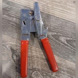 Vintage Swing-A-Way Can Opener Red Handle Made in USA Retro Kitchen Tool